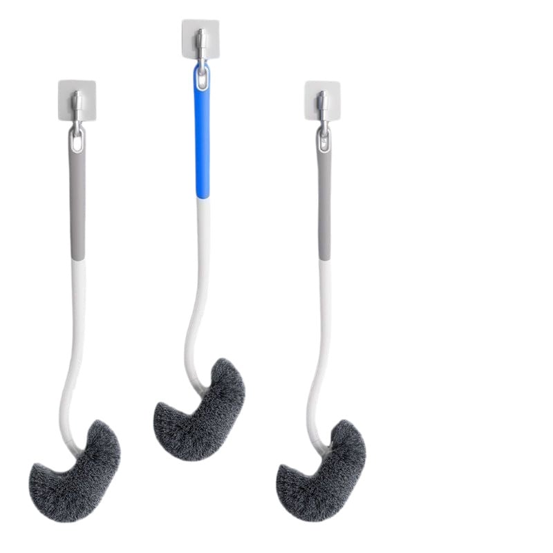 Гумирана домашна четка за тоалетна с меки влакна, дълга дръжка, стенен монтаж, подходяща за squat тоалетна