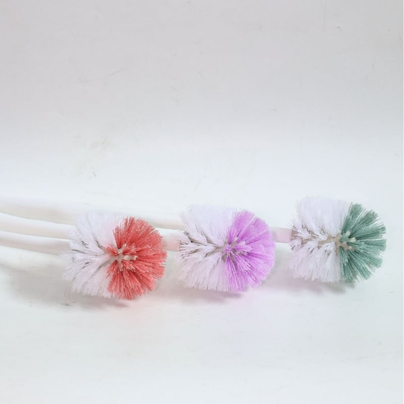 Стенна четка за баня за тоалетна с удебелен прът, неръждаема стомана — глава кръгла или квадратна