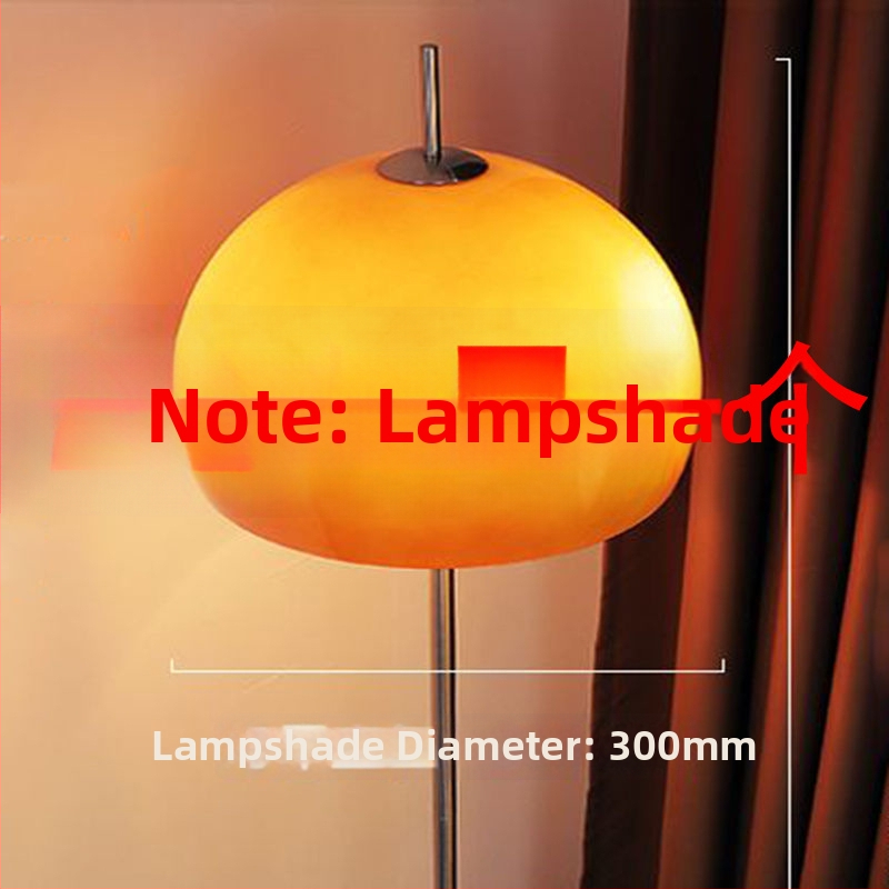 Stojacia lampa tvaru hríbika so sklenným tienidlo, retro Bauhaus štýl pre spálňu a obývaciu izbu