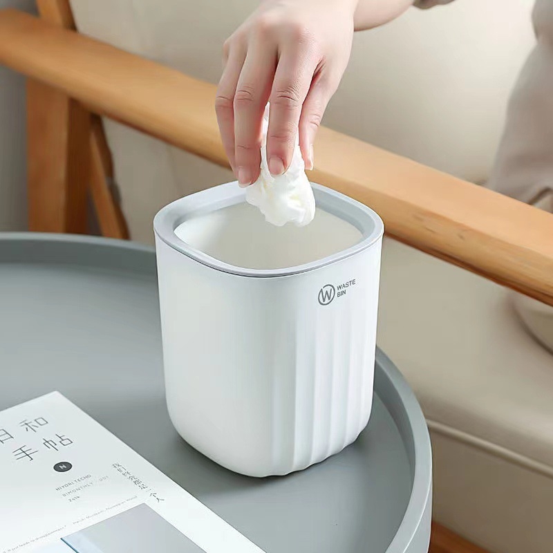 Mini stolni kantu za stol, bez poklopca, plastična, cilindričnog oblika, kapacitet do 4 L, za stol, dnevni boravak, ured ili prostor za učenje – kreativan dizajn