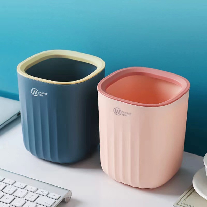 Mini stolni kantu za stol, bez poklopca, plastična, cilindričnog oblika, kapacitet do 4 L, za stol, dnevni boravak, ured ili prostor za učenje – kreativan dizajn
