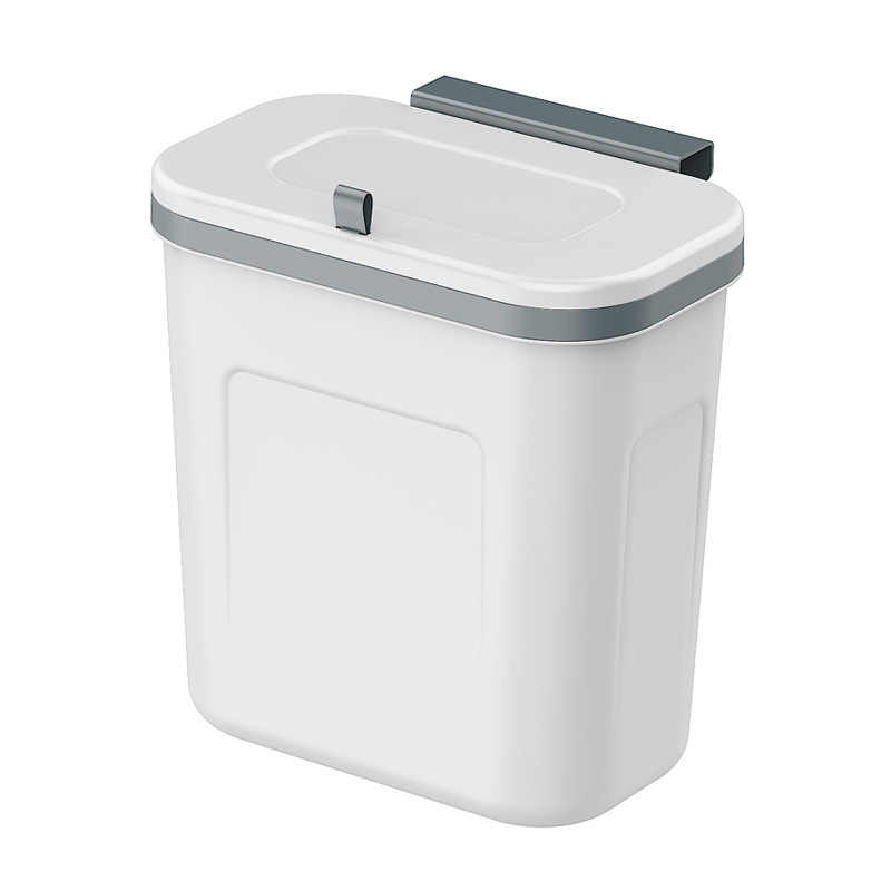 Zidni otpadni kantu za kupaonicu, ljepilo bez bušenja, 10 L, ovalnog oblika, plastika