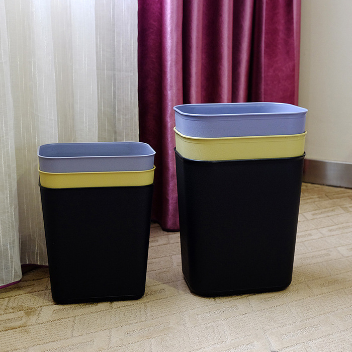 Kvadratni plastični kanta za otpad s otvorenim vrhom, otporna na plamen, za kuhinju, hotel, sobu za goste, kupaonicu i ured.