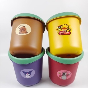 Kanta za smeće s mačkom sreće Maneki-neko, motiv Nezha, 8 L, plastična bačva bez poklopca, za kuhinju i dnevni boravak