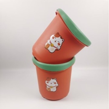 Kanta za smeće s mačkom sreće Maneki-neko, motiv Nezha, 8 L, plastična bačva bez poklopca, za kuhinju i dnevni boravak