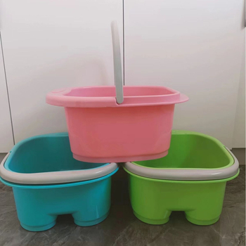 Vas de baie pentru picioare din plastic, masaj, cu logo imprimat, cu patru roți