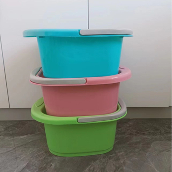 Vas de baie pentru picioare din plastic, masaj, cu logo imprimat, cu patru roți