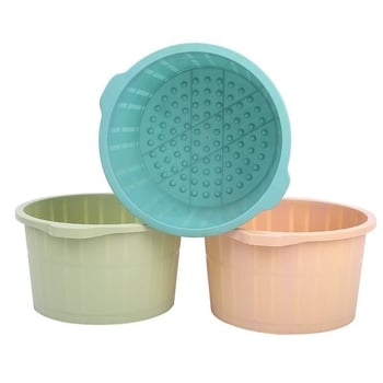 Οικιακή φορητή τετράτροχη λεκάνη ποδιών με προεξέχοντες μασάζ, παχύτερο πλαστικό, λεκάνη ποδιών με εκτύπωση λογότυπου