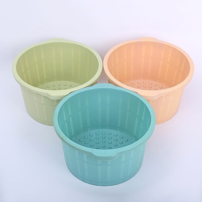 Οικιακή φορητή τετράτροχη λεκάνη ποδιών με προεξέχοντες μασάζ, παχύτερο πλαστικό, λεκάνη ποδιών με εκτύπωση λογότυπου