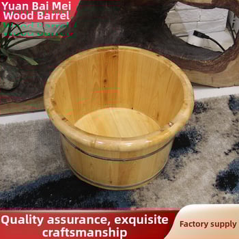 26 cm ψηλή λεκάνη ποδιών με κυκλικό χείλος, για ενήλικες, οικιακή χρήση, μασάζ σημείων βελονισμού από κέδρο