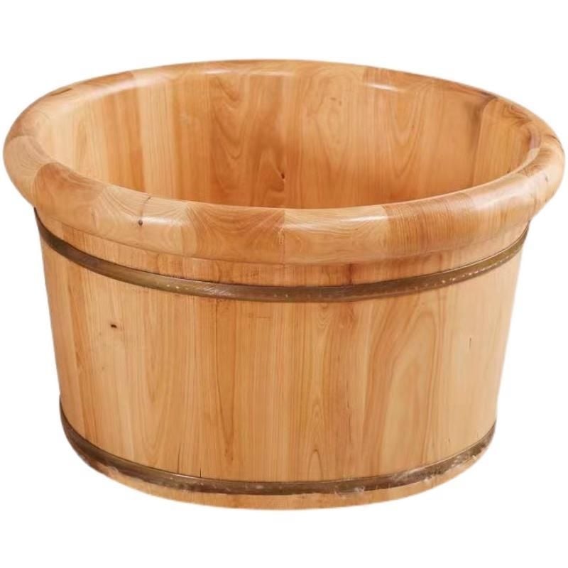 26 cm ψηλή λεκάνη ποδιών με κυκλικό χείλος, για ενήλικες, οικιακή χρήση, μασάζ σημείων βελονισμού από κέδρο