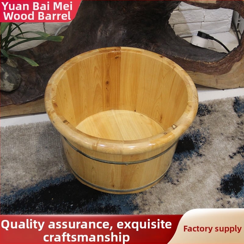 26 cm ψηλή λεκάνη ποδιών με κυκλικό χείλος, για ενήλικες, οικιακή χρήση, μασάζ σημείων βελονισμού από κέδρο