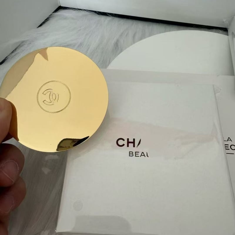 Διπλής όψεως φορητός καθρέφτης μακιγιάζ με επίχρυσωμένο 18K, κλασικός καθρέφτης για διόρθωση μακιγιάζ, Διεθνής έκδοση