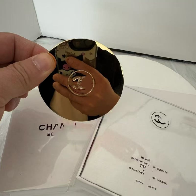 Διπλής όψεως φορητός καθρέφτης μακιγιάζ με επίχρυσωμένο 18K, κλασικός καθρέφτης για διόρθωση μακιγιάζ, Διεθνής έκδοση