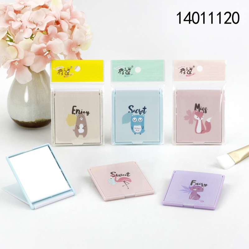 N3125 Oglindă de birou cu design desen animat, oglindă cosmetică portabilă