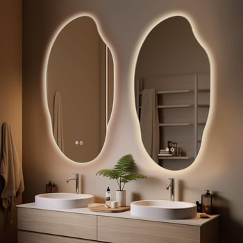 Oglindă de machiaj LED personalizabilă cu iluminare, oglindă de birou pentru machiaj, oglindă inteligentă cu ecran tactil