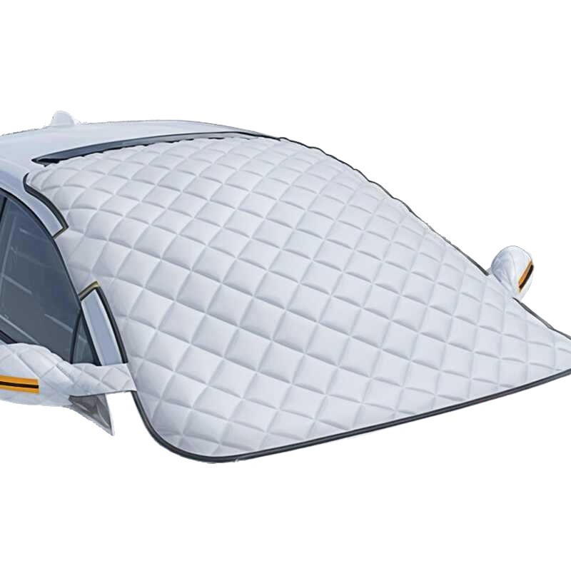 Снегозащитна покривка за кола с магнитна слънцезащита за предното стъкло, екстра дебела антизамръзваща защита, външна полупокривка