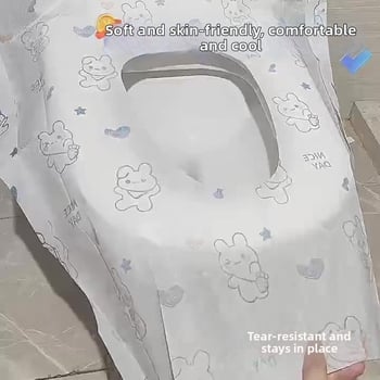 Jednorazová ochranná doska na sedadlo toalety so kompletným pokrytím na cestovanie, zhustená a zväčšená doska pre mami, prenosný obal na toaletu.