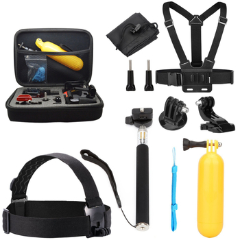 GoPro Hero12 аксесоари, 8-частов комплект в средна чанта за екшън камера, водни спортове, гмуркане, сърф и офроуд