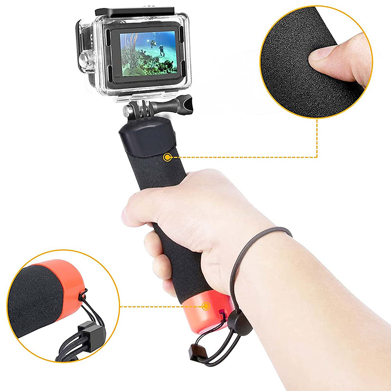 GoPro аксесоари за екшън камера: плаваща пръчка за подводно снимане, селфи палка и монтажна стойка