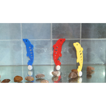 Πλαστικό παιχνίδι κατάδυσης για πισίνες, δελφίνι σχήματος, σετ τριών χρωμάτων, blister συσκευασία