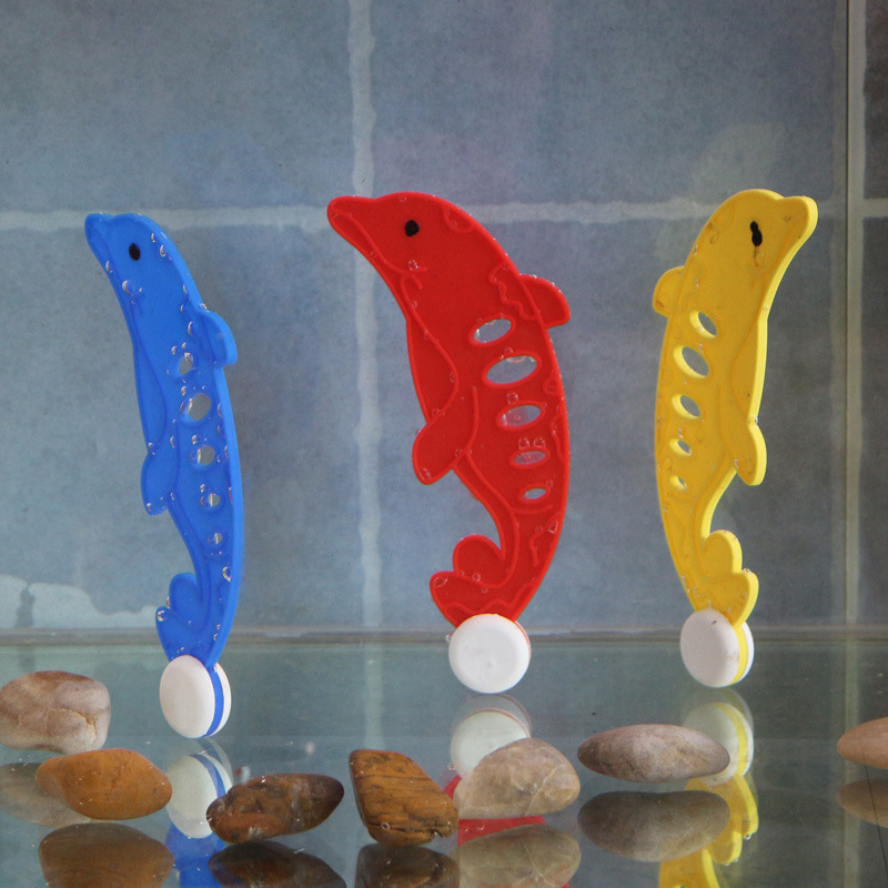 Πλαστικό παιχνίδι κατάδυσης για πισίνες, δελφίνι σχήματος, σετ τριών χρωμάτων, blister συσκευασία
