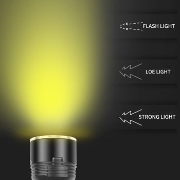 XHP70 подводен фенер, жълто LED, магнитен превключвател, алуминиева сплав, ръчно за дълбоководно осветление