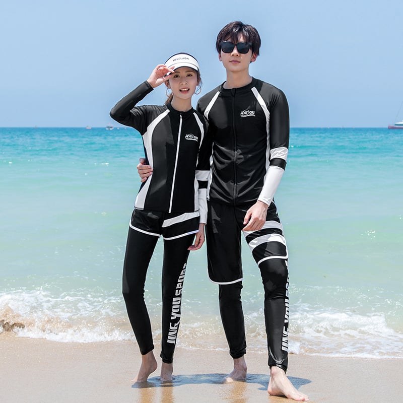 2026 Σετ κατάδυσης για ζευγάρι με μακρυμάνικη μπλούζα και μακριά παντελόνια, προστασία από τον ήλιο, φερμουάρ, γρήγορο στέγνωμα, για καταδύσεις, σνόρκελινγκ και σερφ