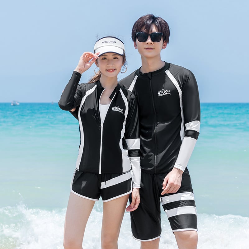 2026 Σετ κατάδυσης για ζευγάρι με μακρυμάνικη μπλούζα και μακριά παντελόνια, προστασία από τον ήλιο, φερμουάρ, γρήγορο στέγνωμα, για καταδύσεις, σνόρκελινγκ και σερφ