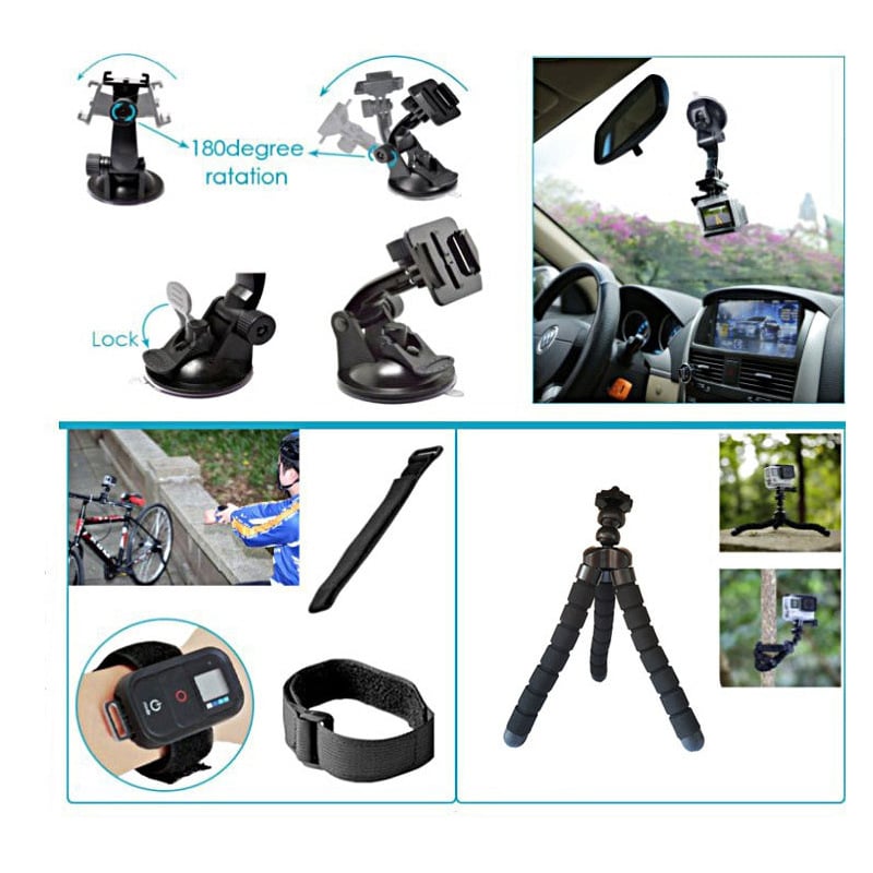 GoPro13 Аксесоари за спортна камера, 50 части комплект, съвместим с GoPro серия и други камери