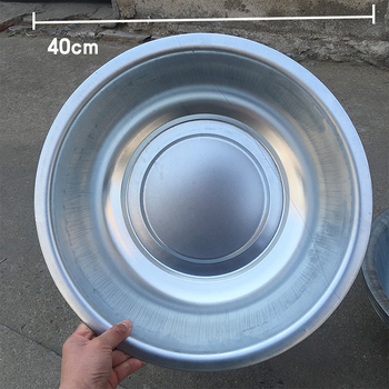 40 cm galvanizirana kružna kuhinjska posuda – za mijesanje tijesta, pranje povrća i posuda za juhu, starinski stil