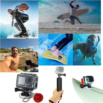 Комплект плаваща пръчка и сърфборд за екшън камери (GoPro, DJI, Insta360, Xiaoyi, Mountain Dog и други)