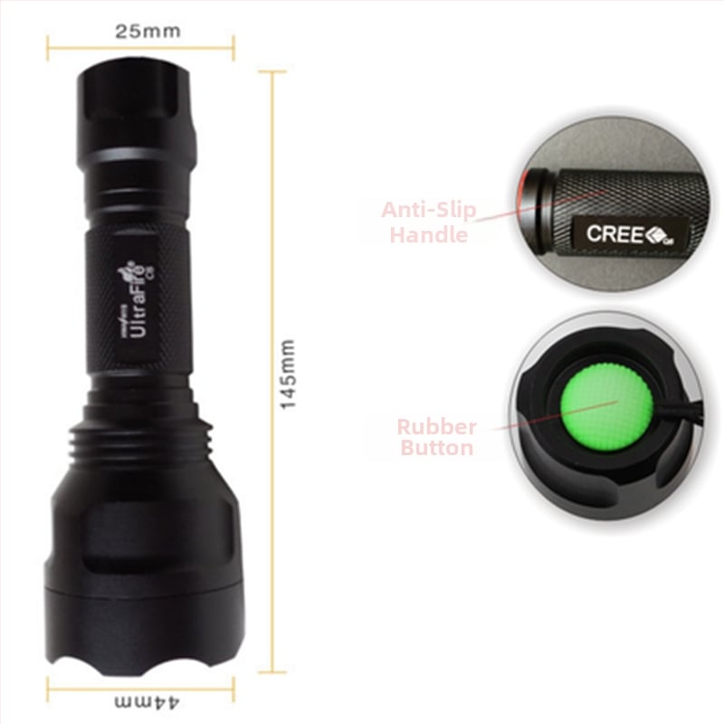 C8 LED фенер, Q5/T6, алуминиева сплав, компактен за открито, самозащита, нощно колоездене и домашна употреба