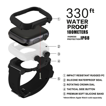Водоустойчив корпус за Apple Watch и комплект каишки за гмуркане 42 мм/44 мм