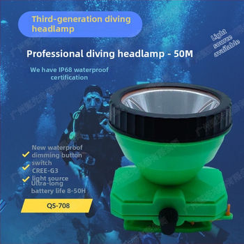 Подводен челник за гмуркане с регулируема яркост, водоустойчив LED фенер за глава до 30 м дълбочина, за нощен риболов и къмпинг