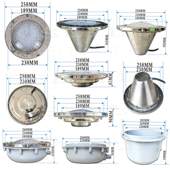 Ενσωματωμένο φωτιστικό πισίνας από ανοξείδωτο ατσάλι PAR56 – κιτ περιβλήματος και αξεσουάρ