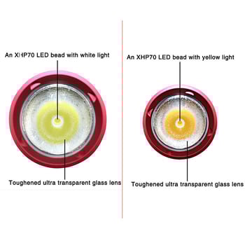 Подводен фенер P70, презареждаем, 26650 батерия, бял свет, подводно осветление за море, жълта светлина, ултра концентриран лъч