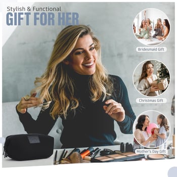 Неопренова чанта за пътуване за козметика с две дишащи мрежести отделения с цип, водоустойчива