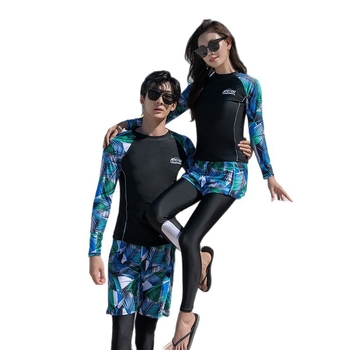 Koreai stílusú, osztott neoprenes wetsuit cipzárral, napvédő, medúza mintás, hosszú ujjú úszó-szörf ruha, uniszex