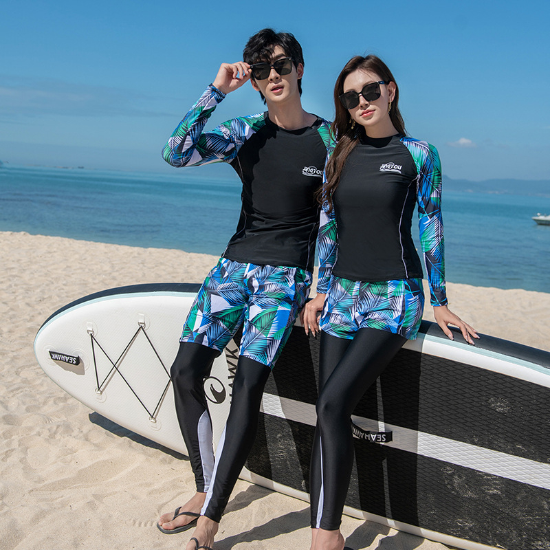 Koreai stílusú, osztott neoprenes wetsuit cipzárral, napvédő, medúza mintás, hosszú ujjú úszó-szörf ruha, uniszex