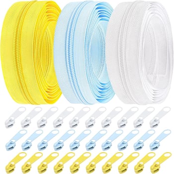 №5 15 м найлонов непрекъснат цип комплект с дръжки в три цвята, подходящ за поли, раници и домашни текстили