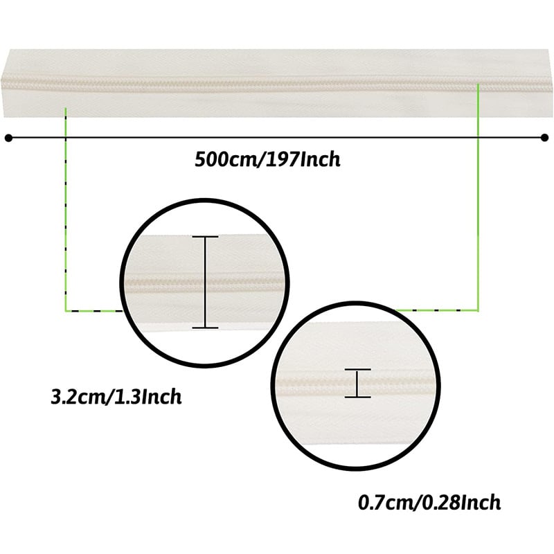 №5 15 м найлонов непрекъснат цип комплект с дръжки в три цвята, подходящ за поли, раници и домашни текстили