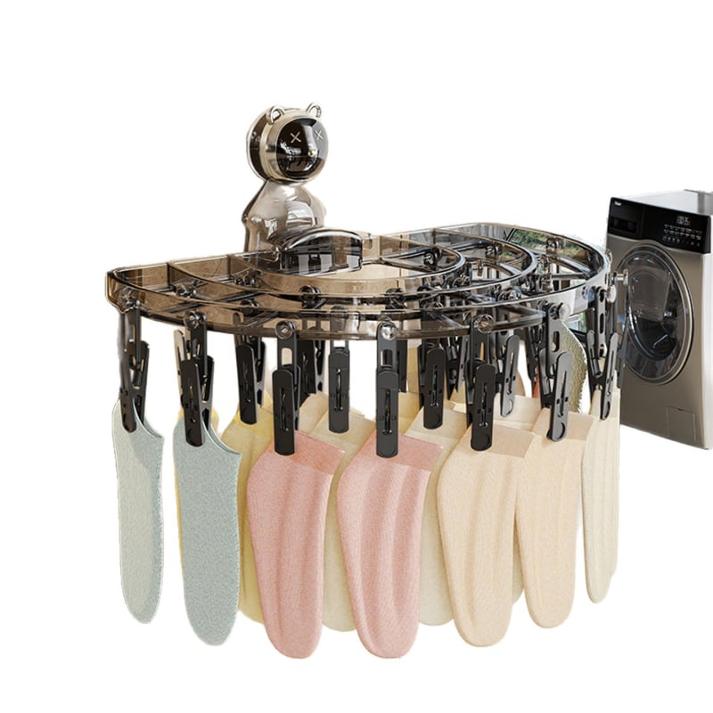 Сушилник за чорапи с вакуумна чашка и множество щипки