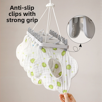 FaSoLa сгъваема сушилна стойка за дрехи с множество клипове за чорапи и бельо, устойчива срещу вятър, 2-в-1