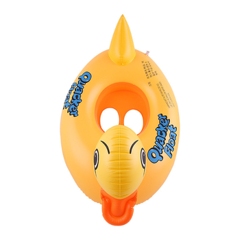 Надуваем PVC пръстен за сядане, жълта патица, за деца, среден размер, помощник за учене на плуване