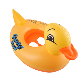 Надуваем PVC пръстен за сядане, жълта патица, за деца, среден размер, помощник за учене на плуване