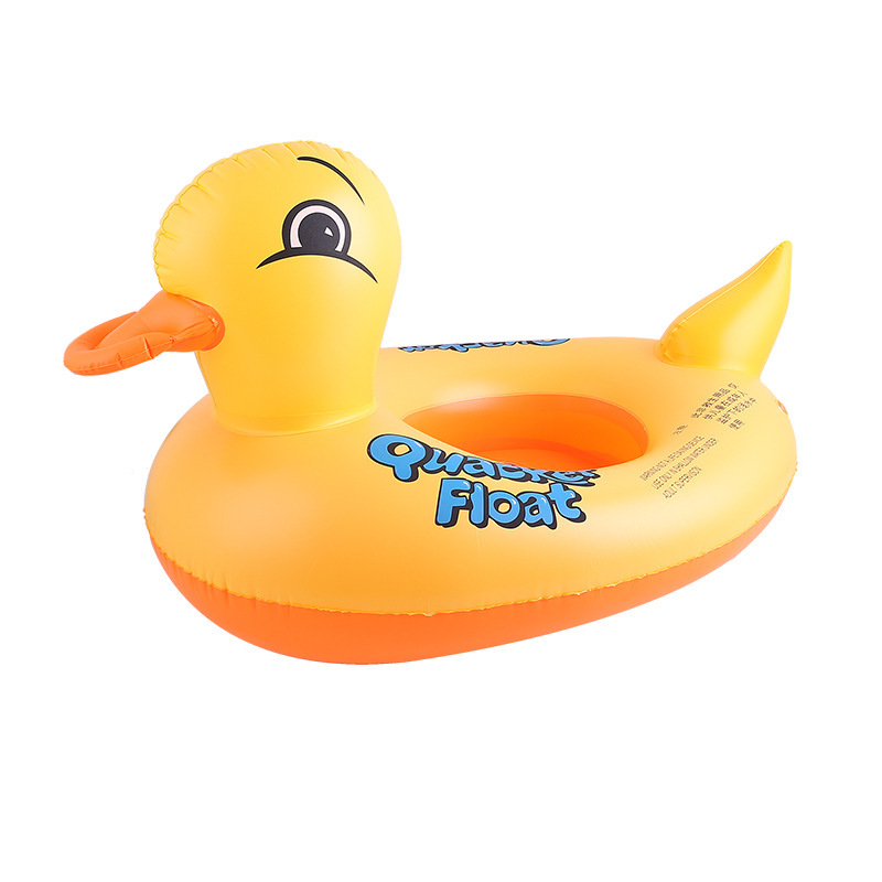 Надуваем PVC пръстен за сядане, жълта патица, за деца, среден размер, помощник за учене на плуване