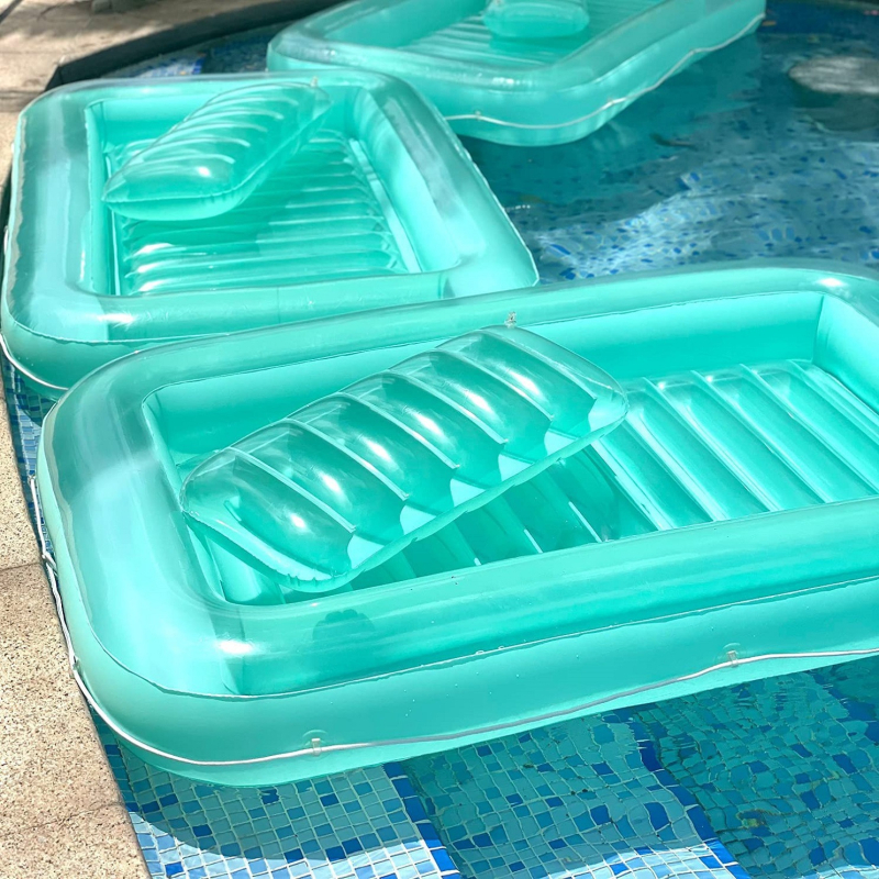 PVC φουσκωτό επιπλέων ανάκλινο-ξαπλώστρα με αιώρα