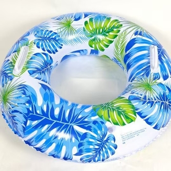 Надуваем плувен пръстен с двустранен печат на кленов лист, дебел, за открити води