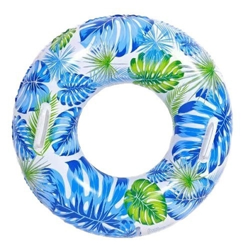 Надуваем плувен пръстен с двустранен печат на кленов лист, дебел, за открити води